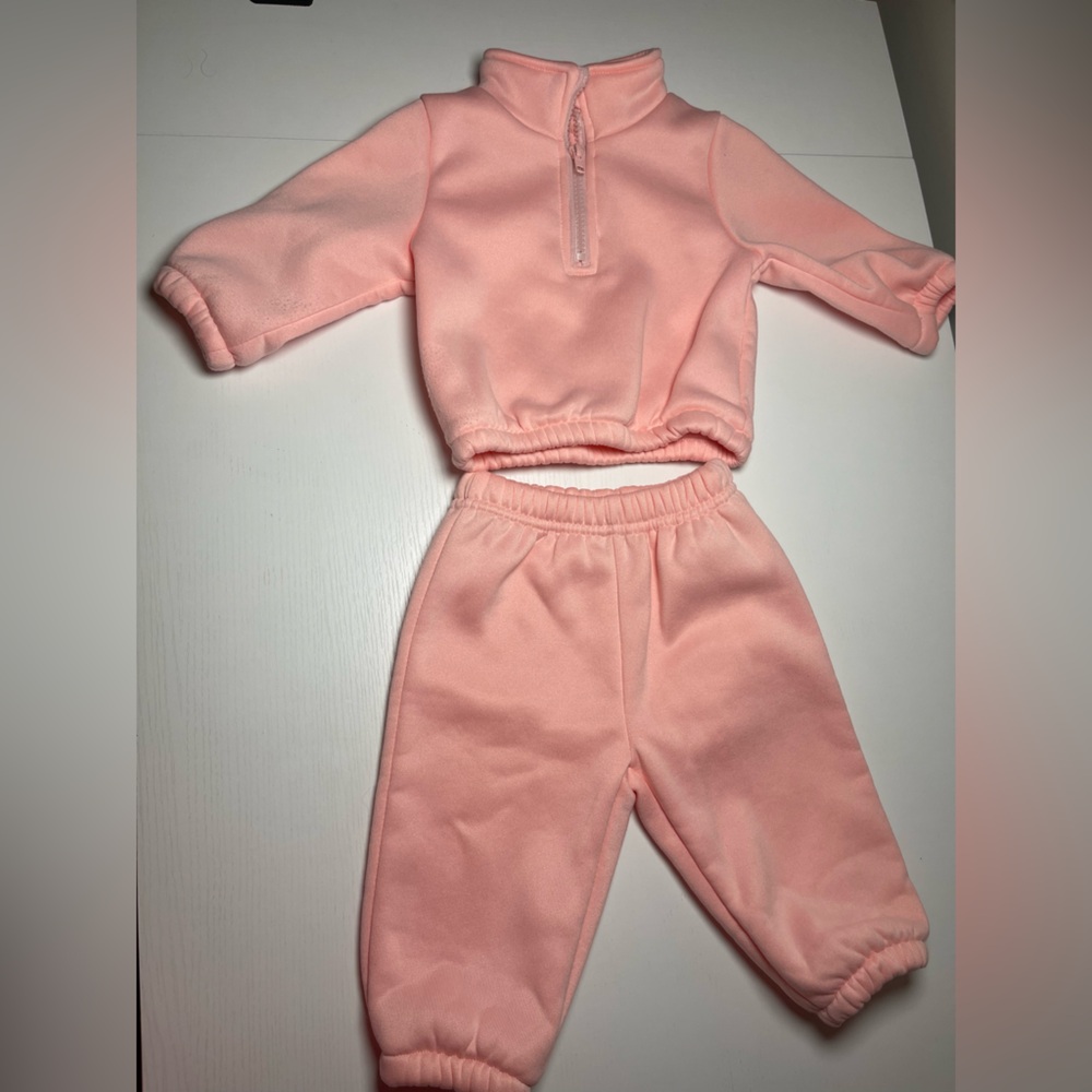 SHEIN Baby Peach Jogger Set